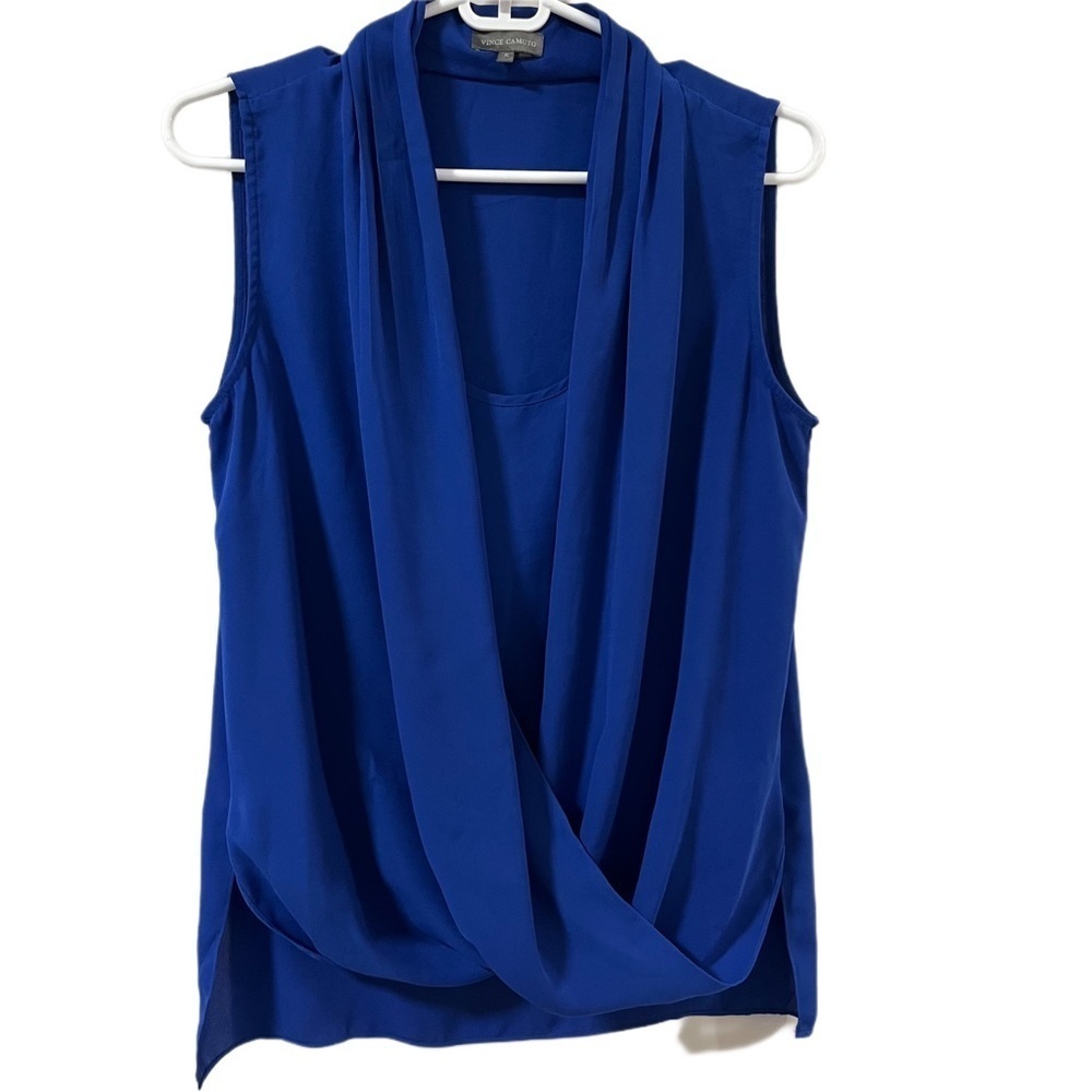 Vince Camuto SZ Small Sleeveless Wrap Top  Cross Over V-Neck Pullover